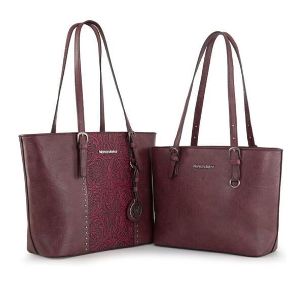 Montana West Tote Bag. A  Embossed Collection Purse 2Pcs Set - Picture 1 of 5